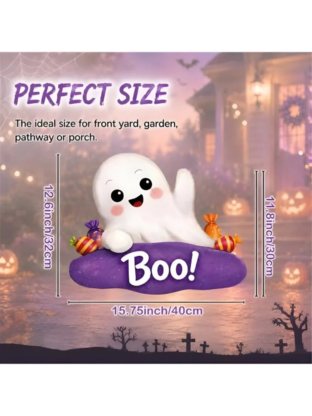 Metal Halloween Yard Stake Ghost Outdoor Decorations